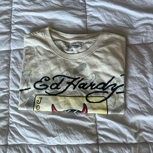 Ed Hardy Graphic Tee - Cream